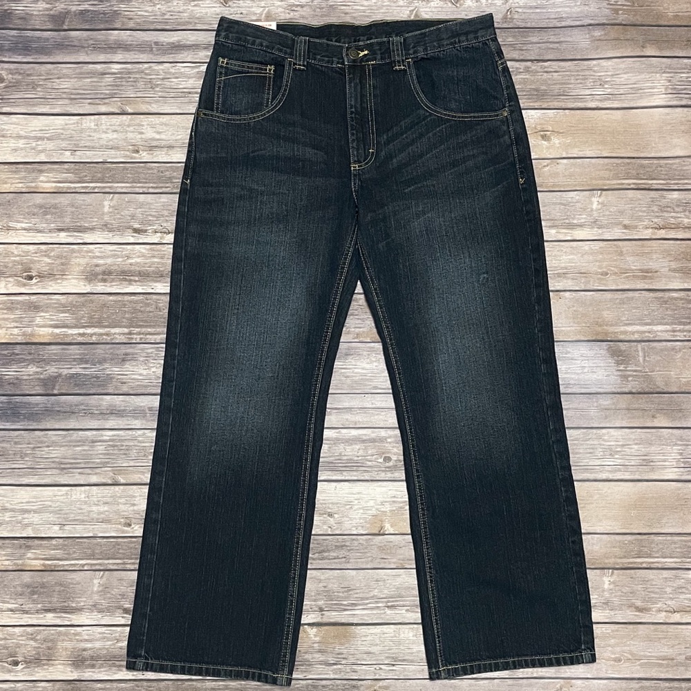 Wranglers Dark Wash Husky 16 Relaxed Straight Leg Jeans NWT Adjustable Waist